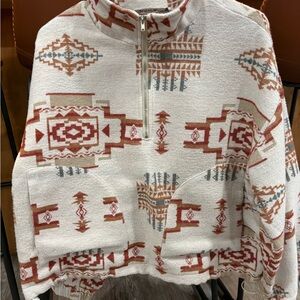 BlueB Aztec Print Quarter-Zip Pullover